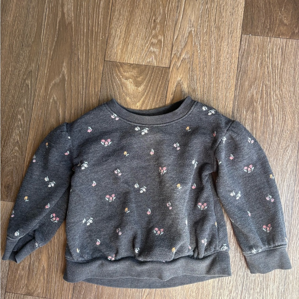 Charcoal Gray Floral Baby/Toddler Sweatshirt